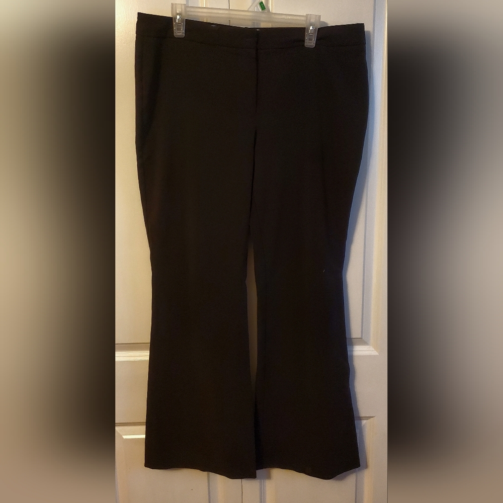 Ladies size 14 Land N Sea Black Dress Pants Work Casual Wide Leg GC